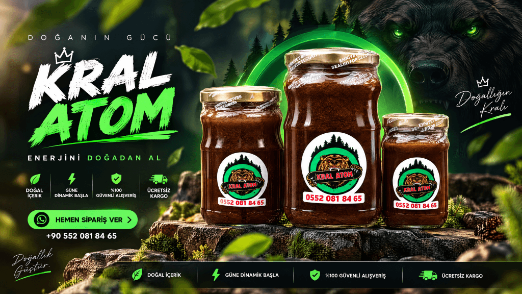 Kral Atom bitkisel kuvvet macunu kavanozları